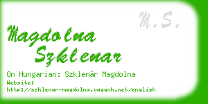 magdolna szklenar business card