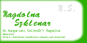 magdolna szklenar business card